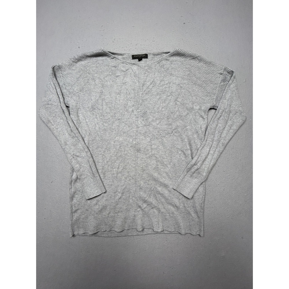 Banana Republic Sweater Cotton Nylon Gray Small Womens